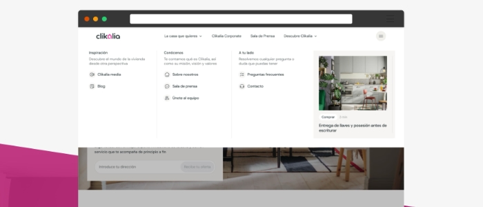 Javier arias del prado, Clikalia, menu, menu navegacion, ux, ui, experiencia de usuario,